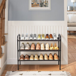 Living And Home Bronze 67.5Cm W 3 Tier Carbon Steel Shoe Rack - thumbnail 2