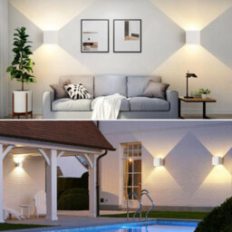 Amorly 12W White Square Modern Sensor Wall Light, Ip65 Waterproof 3000K Warm White Indoor & Outdoor Wall Sconce - thumbnail 7