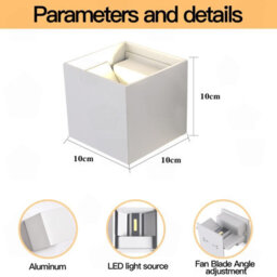 Amorly 12W White Square Modern Sensor Wall Light, Ip65 Waterproof 3000K Warm White Indoor & Outdoor Wall Sconce - thumbnail 3