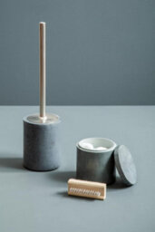 Orsina Dark Grey Toilet Brush, Marble Effect Lavatory Brush, Bathroom Toilet Scrubber Brush For Modern Interiors - thumbnail 2