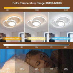Modern 40W Led Ceiling Lihgt Round Dimmable Silver Lamp Living Room Kitchen 40Cm - thumbnail 9