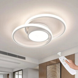 Modern 40W Led Ceiling Lihgt Round Dimmable Silver Lamp Living Room Kitchen 40Cm - thumbnail 1