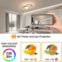 Modern 40W Led Ceiling Lihgt Round Dimmable Silver Lamp Living Room Kitchen 40Cm - thumbnail 4