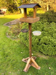 Ruddings Wood Wooden Bird Table Garden Bird Feeding Station House Heavy Duty 1.6M High - thumbnail 1