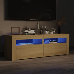 Walplus Tv Cabinet With Led Lights Sonoma Oak 120X35X40 Cm - thumbnail 1