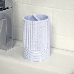 Showerdrape Tranquil Pale Blue Resin Freestanding Toothbrush Holder - thumbnail 1