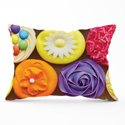 Warren Reed Designer Bright Colourful Cupcakes Cushions 33Cm X 48Cm