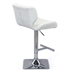 Furniture in Fashion Candid White Faux Leather Bar Stools With Chrome Base In Pair - thumbnail 3
