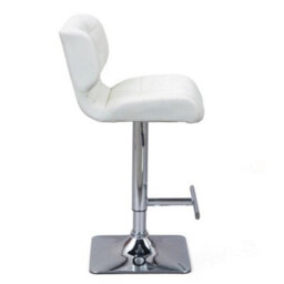 Furniture in Fashion Candid White Faux Leather Bar Stools With Chrome Base In Pair - thumbnail 4