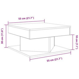 Vidaxl Coffee Table Old Wood 55X55X30 Cm Engineered Wood - thumbnail 9