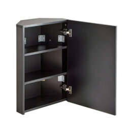 Homestylestore 450 X 650mm Black Grey Wall Mounted Corner Mirrored Door Bathroom Cabinet - thumbnail 2