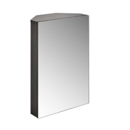 Homestylestore 450 X 650mm Black Grey Wall Mounted Corner Mirrored Door Bathroom Cabinet - thumbnail 1
