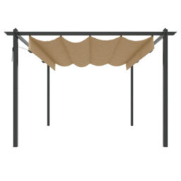 Berkfield Sturdy Garden Gazebo With Retractable Roof 4X3 M Taupe - thumbnail 3