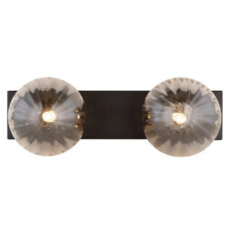 Luminosa Lighting Luminosa Dallerta Globe Ceiling Light Matt Black Smoke Glass Shade 2X G9 - thumbnail 4