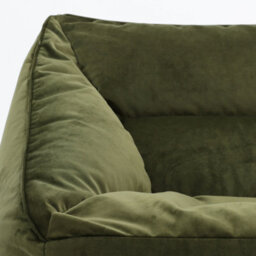 icon Natalia Velvet Adults Bean Bag Armchair And Pouffe, Ready Filled Large Beanbag And Footstool Olive Green - thumbnail 5