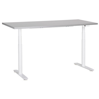Beliani Electric Adjustable Standing Desk Destinas Grey/ White 160 Cm 72 Cm - image 1