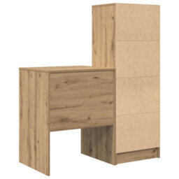 Berkfield Desk With Storage Artisan Oak Engineered Wood - thumbnail 8