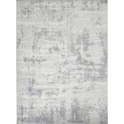 Livabliss Monaco-Abstract Grey Ivory Modern Marble Living Dining Bedroom Rug 200 X 290 Cm Easy Care, Non Shedding