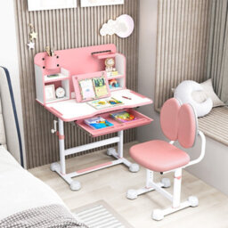 Gainoom Kid's Pink Study Desk & Chair Set Height-Adjustable Children Study Desk - thumbnail 3