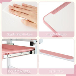 Gainoom Kid's Pink Study Desk & Chair Set Height-Adjustable Children Study Desk - thumbnail 8