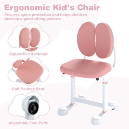 Gainoom Kid's Pink Study Desk & Chair Set Height-Adjustable Children Study Desk - thumbnail 9
