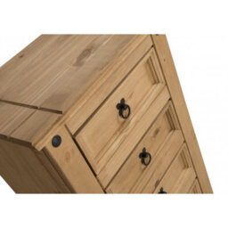 Mercers Furniture Corona 5 Drawer Narrow Chest Of Drawers Solid Wood Pine With Mexican Styling Wooden - thumbnail 3