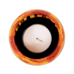 Milford Collection Benaya African Sunset Glass Silhouette Tealight Candle Holder - thumbnail 4