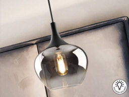 Luminosa Lighting Luminosa Opaz Dome Pendant Ceiling Light Black, Smoke 1Xe27 - Uk Stock - thumbnail 3