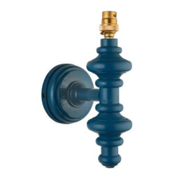Loops Elegant Dimmable Satin Marlin Blue Wall Light - Stylish Wooden Sconce For Modern Home Decor