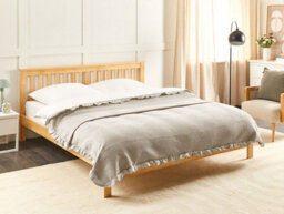 Beliani Bedspread Hatton Cotton 200 X 220 Cm Taupe - thumbnail 2