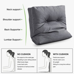 Sofa Cushion Soft Square Seat Cushion Backrest Pillows For Floor Chair Sofa Couch And Bed 21.6X21.6X5 Inch (Gray) - thumbnail 3