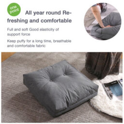 Sofa Cushion Soft Square Seat Cushion Backrest Pillows For Floor Chair Sofa Couch And Bed 21.6X21.6X5 Inch (Gray) - thumbnail 6