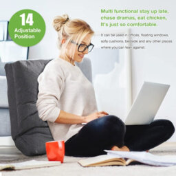 Sofa Cushion Soft Square Seat Cushion Backrest Pillows For Floor Chair Sofa Couch And Bed 21.6X21.6X5 Inch (Gray) - thumbnail 4