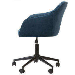 Beliani Desk Chair Venice Velvet Navy Blue - thumbnail 5