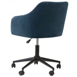 Beliani Desk Chair Venice Velvet Navy Blue - thumbnail 6