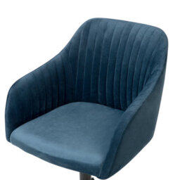 Beliani Desk Chair Venice Velvet Navy Blue - thumbnail 8