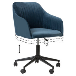 Beliani Desk Chair Venice Velvet Navy Blue - thumbnail 7