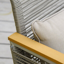 Matteo 4-Piece Grey Rattan Garden Sofa Set With Coffee Table & Cushions - thumbnail 7