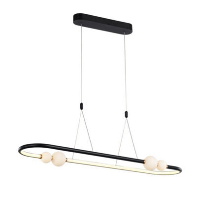 Luminosa Lighting Luminosa Modern Led Hanging Pendant Black, Pink, Warm White 3000K 2640Lm Dimmable