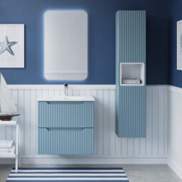 Heze Furniture Noca Bathroom Cabinet 60Cm With Integrated Basin And Tall Unit In Baby Blue - thumbnail 1