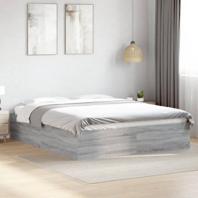 Berkfield Bed Frame Without Mattress Grey Sonoma 150X200 Cm King Size - image 1