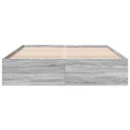 Berkfield Bed Frame Without Mattress Grey Sonoma 150X200 Cm King Size - thumbnail 4