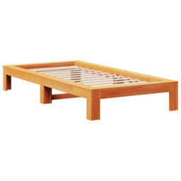 Berkfield Bed Frame Without Mattress Wax Brown 90X190 Cm Single Solid Wood Pine - thumbnail 3