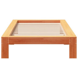 Berkfield Bed Frame Without Mattress Wax Brown 90X190 Cm Single Solid Wood Pine - thumbnail 4