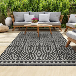 Homeart Outdoor Rugs Easy Cleaning Area Rugs For Balcony,garden,picnic,uv Weather Resistant  Anthracite Cream 180 X 270 Cm