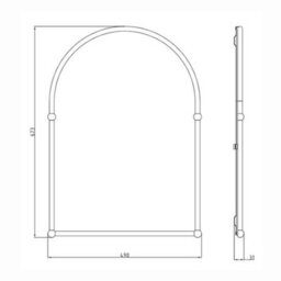 Enki Antique Brass Traditional Bathroom Living Bedroom Glass Metal Arched Frame Wall Mounted Vertical Decorative Mirror (W) 555mm - thumbnail 5