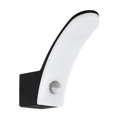 Ip44 Outdoor Wall Light With Pir Sensor In Black Aluminium - 11W Led - image 1
