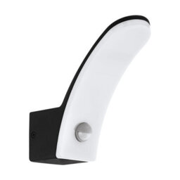 Ip44 Outdoor Wall Light With Pir Sensor In Black Aluminium - 11W Led
