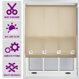 Furnished Daylight Roller Blind With Big Square Eyelets Free Cut Service - Cappuccino (W)150Cm X (L)165Cm - thumbnail 1