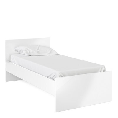 Furniture To Go Naia Single Bed 3Ft (90 X 190) In White High Gloss (W) 96 X  (H) 80 X (D) 196.6Cm - image 1